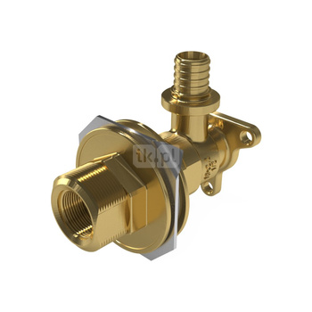 Kolano ścienne mosiężne z uszami do suchej zabudowy GW ultraLINE - 20 Rp1/2" L = 78 mm