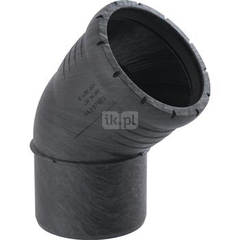 Kolano 45' GEBERIT Silent-Pro, PP mx, 75 mm (mufa wciskowa x końcówka wciskowa)