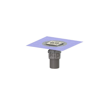 Wpust Practicus, DN100, odpł.pion., z nasadką Variofix i kratką/ramą nierdz. 138x138