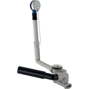 Zestaw odpływowo-przelewowy z korkiem wpustu Geberit, d52, z zestawem wykończeniowym: Płyta przykrywająca: chromowana na wysoki połysk, d=40/50mm