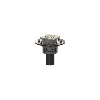 Wpust Ecoguss, DN70, odpł. pionowy, z kratką szczel/ramą nierdz. 120x120