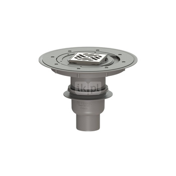 Wpust KESSEL Classic z 1 przyłączem DN 70, odpływ pionowy (zdejmowany), kratka 95x95mm stal nierdzewna