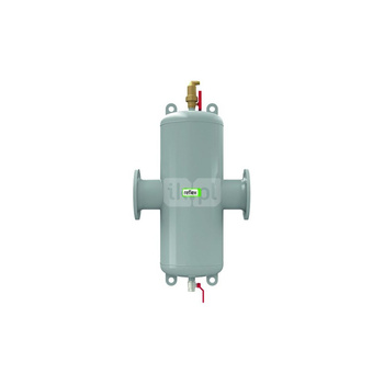 Separator mikropęcherzy REFLEX TW 114.3 R, 10 bar / 110'C, z kołnierzem rewizyjnym, kolor: szary