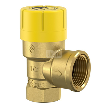 Zawór przelewowy kątowy (90') FLAMCO MEIBES Prescor Solar mosiądz PN 16, 8 bar GW cylindryczny bspt-rp 3/4''