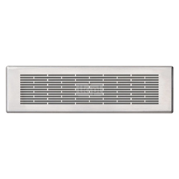 Siatka do powietrza nawiewanego, otwór wzdłużny do wylotów podłogowych lub naściennych, 335x95 mm, wersja: stal szlachetna