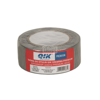 Taśma samoprzylepna QIK do otulin PREMIUM, kolor srebrny 48 mm x 45 m