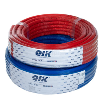 Rura PE-RT II/AL/PE-RT II QIK 16 mm x 2 mm izolacja: INFLEX-BCK 9 mm, izolacja kolor czerwony - kręgi 50m wielowarstwowa gładka