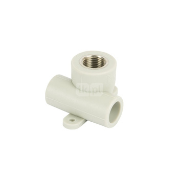 Trójnik Concept By SIGMA-LI z wieszakiem PP 20 mm x 1/2'' x 20 mm (połączenie zgrzewane x GW x połączenie zgrzewane), kolor biały