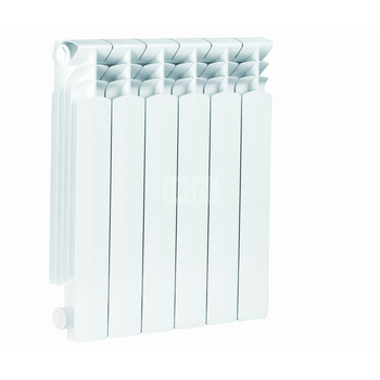 Grzejnik żeberkowy KFA Armatura G500F/6 aluminium, podłączenie boczne 572 x 483 mm, kolor biały (RAL 9010)