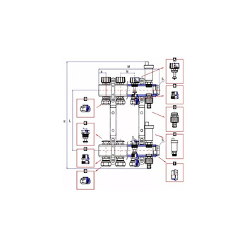 Rozdzielacz ogrzewania RUMET 71C 8 obwodowy