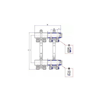 Rozdzielacz ogrzewania RUMET EKO45C 5 obwodowy