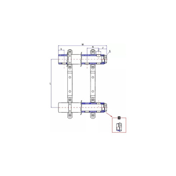 Rozdzielacz ogrzewania RUMET 50A 9 obwodowy