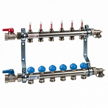 Rozdzielacz stal, 0-4l/min góra, w zestawie odcinające, spust/odpowietrzenie HKV2013AF+ 0-4 VA02