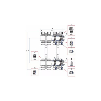 Rozdzielacz ogrzewania RUMET 70B 7 obwodowy