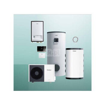 Pakiet Systemowy OZE - Pompa ciepła powietrzna powietrze-woda monoblok VAILLANT VWL 75/6A aroTHERM plus 7 kW 400 V + Moduł naścienny MEH 97/6 + Moduł komunikacji internetowej VR 940f + Zasobnik c.w.u. VIH RW 300/3BR + Zasobnik buforowy VP RW 50 + Regulato