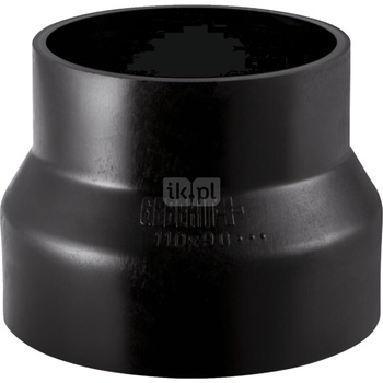 Zwężka symetryczna GEBERIT HDPE redukcja, PE / polietylen, 63 mm, DN 60 x 50 mm x DN 50 (króciec)