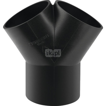 Trójnik GEBERIT HDPE 60' PE 110 mm x 90 mm x 90 mm (króciec z tworzywa sztucznego do spawania/zgrzewaniania x króciec z tworzywa sztucznego do spawania/zgrzewaniania x króciec z tworzywa sztucznego do spawania/zgrzewaniania)