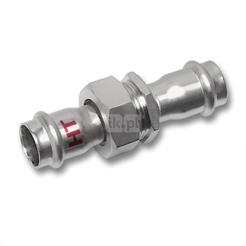 Śrubunek SANHA NiroSan Press Industry trzyczęściowy, stal nierdzewna, 15 mm (zw x zw)