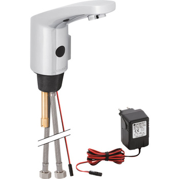 Bateria elektroniczna GEBERIT Typ 185 z mieszaczem i pokrętłem, kolor chrom (błyszczący)