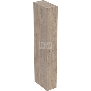 Wysoka szafka Geberit, z dwoma schowkami wysuwanymi: 24x180x48cm, Korpus i front: orzech hickory / melaminowa struktura drewna