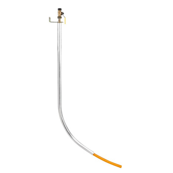 Przyłącze gazu polietylenowe, PE25 x kurek sferyczny DN15, L=700xH=1500, łuk, ze wspornikiem