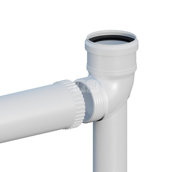 Kolano PP 87 st. skręcane DN80mm na podstawie z przedłużeniem L500mm z uszczelką [EPDM]