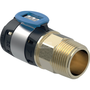 Złączka przejściowa  GEBERIT FlowFit, brąz krzemowy bezołowiowy, 3/4'' x 20 mm (GZ x łącznik zaprasowywany)
