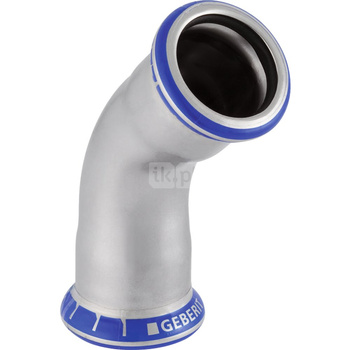 Kolano 45' GEBERIT Mapress Edelstahl, stal nierdzewna, 18 mm, DN 15 x 18 mm x DN 15 (mufa zaprasowywana x mufa zaprasowywana), (głębokość: 17 mm) z uszczelką