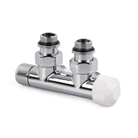 Zawór podwójny Therafix Design, chrom, kątowy, prawy, 1/2", niezbędne złączki FEM24C/FEM24P/FEM24M