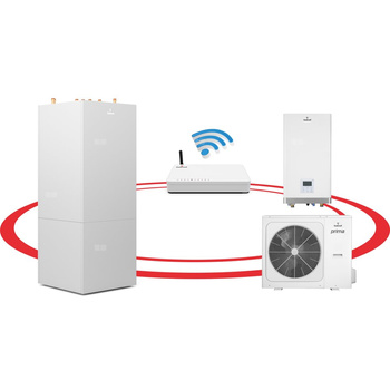 Hybrydowy System Grzewczy 1F R32 Prima S 8GT szafa hydrauliczna GT160, centrala Smart Home Sinum Lite