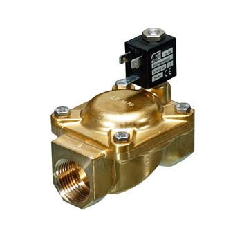 Typ WKB2 - zawór elektromagnetyczny z serwosterowaniem wraz z cewką, normalnie zamknięty, zasilanie: 24V DC, uszczelki i membrana: FKM, Pnom 2,5 MPa, tmax=140 st.C. 1''