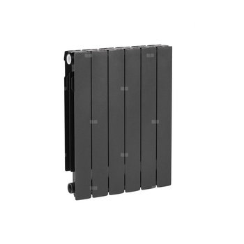 Grzejnik żeberkowy KFA Armatura ADR600/6 aluminium, podłączenie boczne 670 x 483 mm, kolor grafit