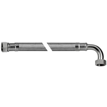 Wąż elastyczny przyłączeniowy QIK stal nierdzewna, 1/2'' x 8 mm x 3/4'', dł. 1000 mm, GW x GW (przyłącze kątowe) z oplotem