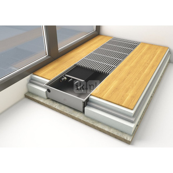 Grzejnik konwektorowy ZEHNDER Terraline, wym. 140 x 3100 mm, kolor aluminiowy naturalny, moc 2294 W