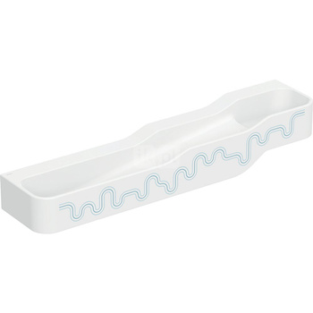 Umywalka GEBERIT Bambini 4-stanowiskowa prostokątna (rynna, elementy dekoracyjne), biała, 1800mm, bez otworu na baterię, bez odpływu przelewowego, półka od ściany