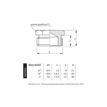 5101 G3/8 Z PN16 Korek CuZn