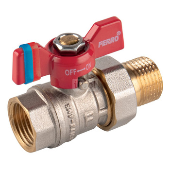 Zawór kulowy FERRO F-COMFORT 3/4'' GW x GZ, uchwyt: motylek
