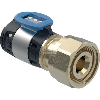 Kształtka przejściowa Geberit FlowFit do okonus: Materiał=Brąz krzemowy bezołowiowy (CuZn21Si3P), d=20mm, G=3/4 "