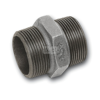 Nypel SANHA 280#, żeliwo (cynk/nikiel) (ocynk), 3/8'' (GZ)