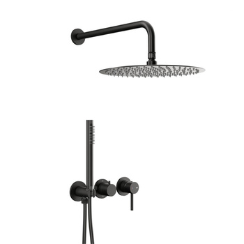 MOZA BLACK zestaw prysznicowy podtynkowy z baterią 3-otworową 2-funkcyjną