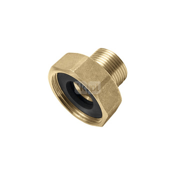 Półśrubunek mosiężny GZ/GW z płaskim uszczelnieniem - 1" x 1 1/4"