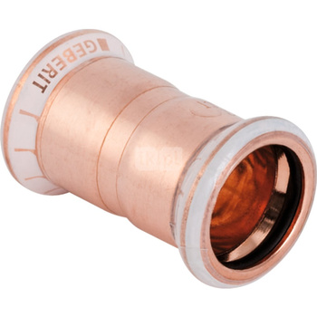 Mufa GEBERIT Mapress Kupfer, Cu, 22 mm, DN 20 x 22 mm x DN 20 (mufa zaprasowywana x mufa zaprasowywana), (głębokość: 4 mm) z uszczelką