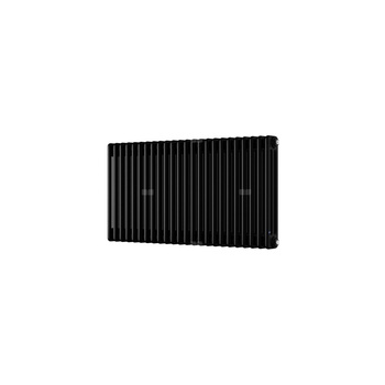 Grzejnik żeberkowy INSTAL-PROJEKT TUBUS 3 stal, podłączenie dolne v odwracalne, rozstaw 50 mm 402 x 1100 mm, kolor black structure (RAL 9005), moc 1022 W