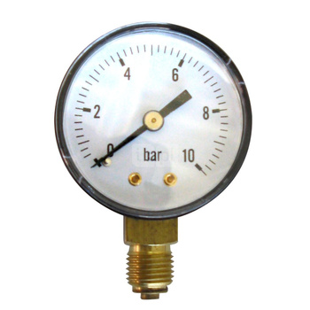 Manometr z rurką Bourdona SOCLA 2212B 0-1 bar Gwint zewnętrzny 1/4'' radialny fi 50 mm, obudowa z tworzywa sztucznego