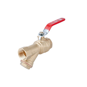 Zawór kulowy PERFEXIM PHA-006 mosiądz chromowany, PN30 3/4'' GW z filtrem skośnym, uchwyt: dźwignia