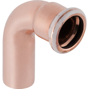 Kolano 90' GEBERIT Mapress Kupfer jednokielichowe, Cu, 12 mm, DN 10 x 12 mm x DN 10 (końcówka wsuwana x mufa zaprasowywana) z uszczelką