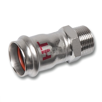 Nypel SANHA NiroSan Press Industry, stal nierdzewna, 22 mm x 1/2'' (zw x GZ)