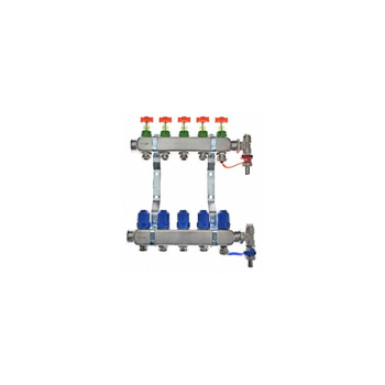 Rozdzielacz INOX do OP z przepływ.do pomp ciepła - QIK BASIC III PC- RNZT-2-50 - 7 sekcji