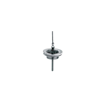 Spust umywalkowy 11/4"x60mm z sitkiem ze stali nierdzewnej i korkiem gumowym CHROM
