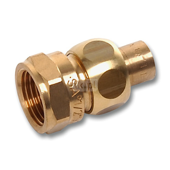 Śrubunek SANHA 4340G trzyczęściowy, brąz, 42 mm x 1 1/2'' (lut wewnętrzny x GW)